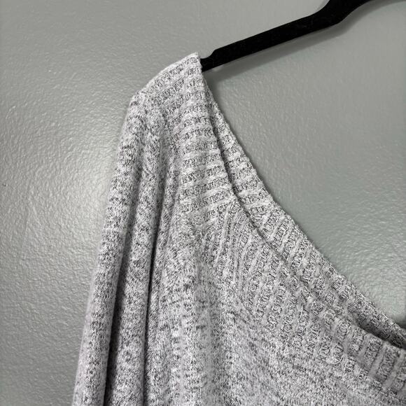 Torrid Super Soft Plush Gray One Shoulder Sweater - 5 (5X) - Women's Plus Size - Picture 4 of 7